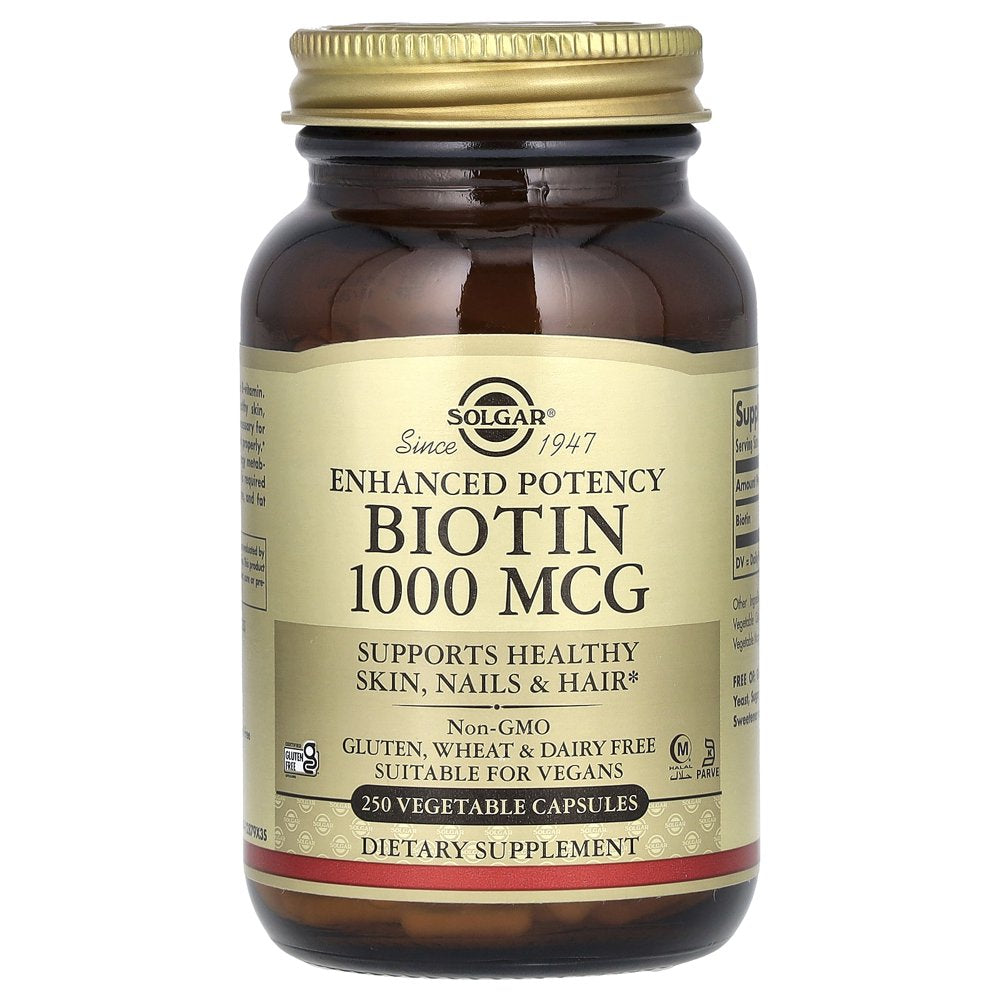 Solgar Biotin 1000 Mcg 250 Vegetable Capsules