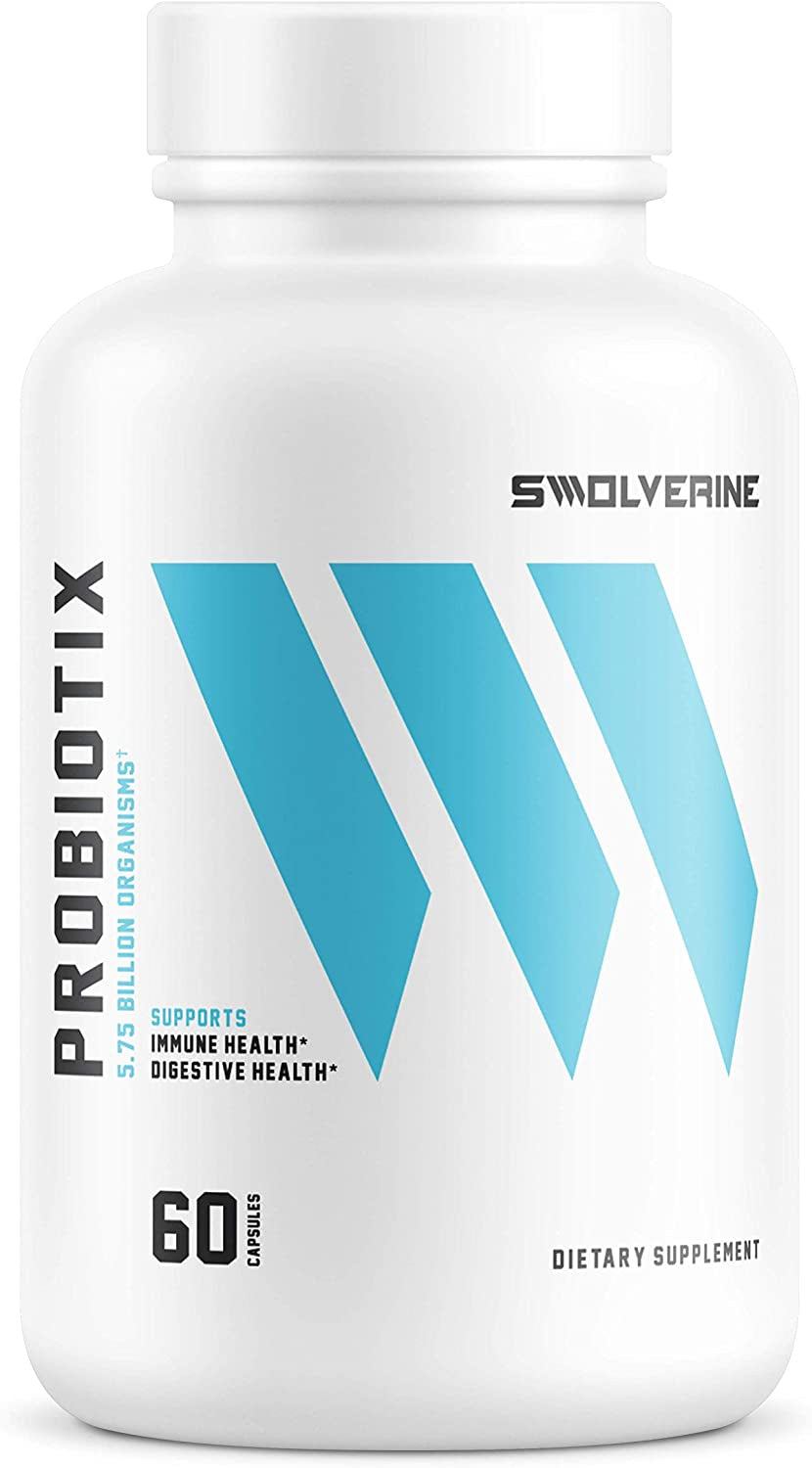 Swolverine Probiotix | Advanced Probiotic Supplement, DE111 Bacillus Subtilis, Digestive Health, Gut Health, Immune System Support, (60 Servings) Veggie Capsule