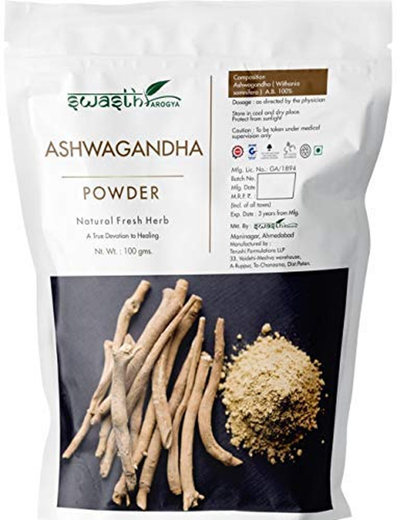 Swasth Arogya Ashwagandha Powder - 1 Pack of Fresh Ashwagandha Powder (100G)