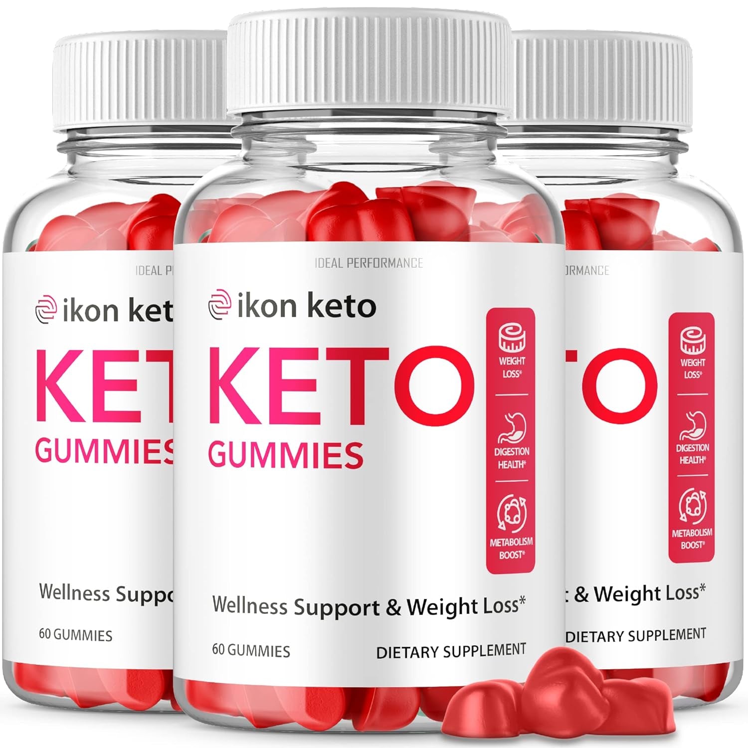 (3 Pack) Ikon Keto Gummies Ikon Keto ACV Gummies (180 Gummies)