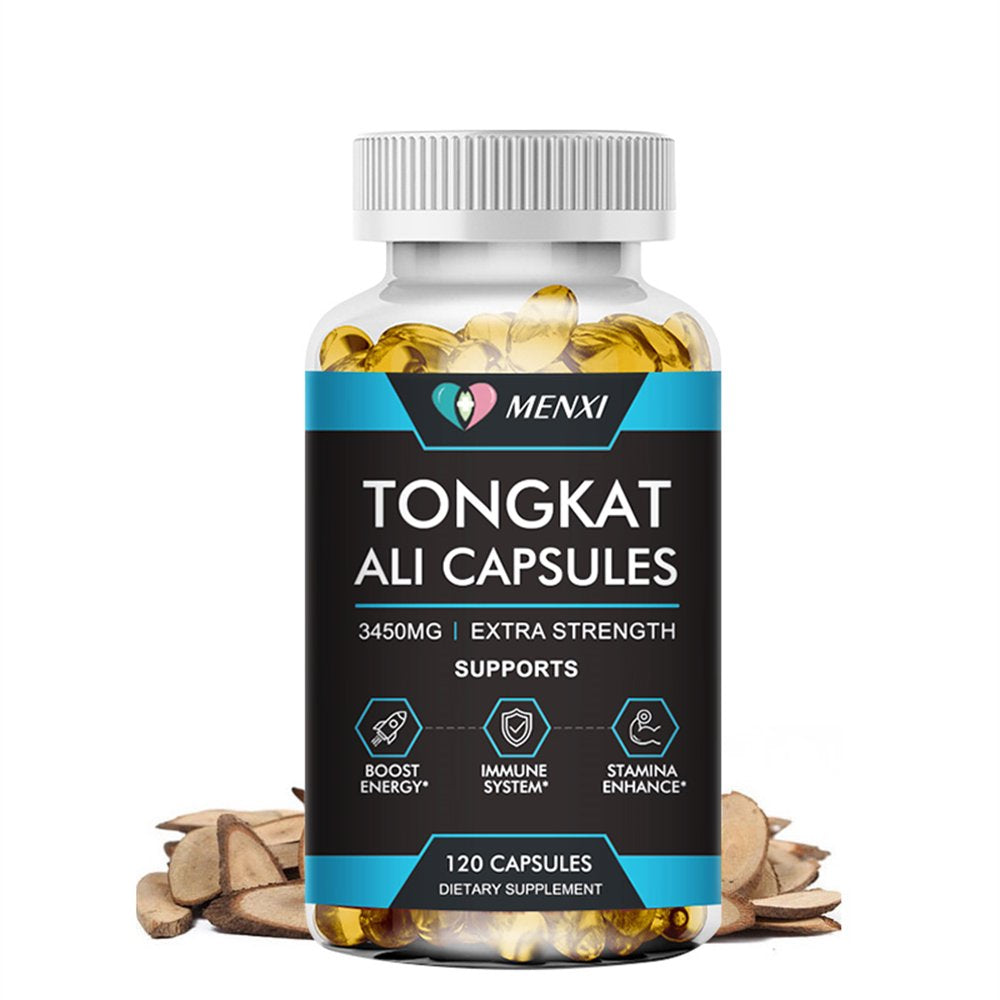 Menxi Ultra Tongkat Ali Extract Capsules 3450Mg Maximum Strength - Increase Energy Build Muscle - 120 Capsules (60 Days Supply)