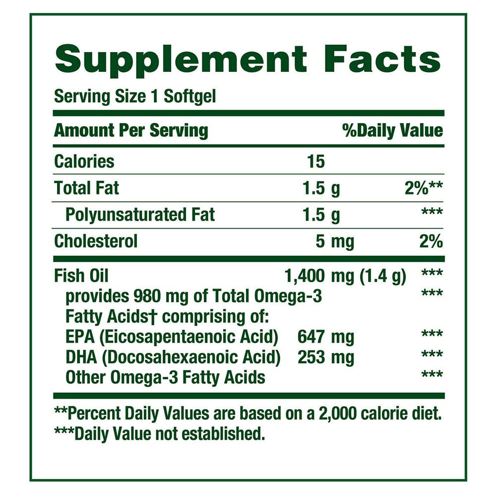 2 Pack | Nature'S Bounty Fish Oil 1400 Mg, 130 Coated Softgels