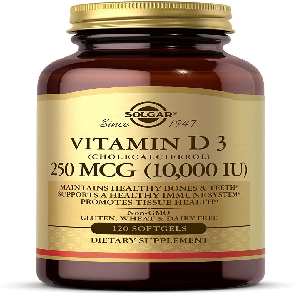 Solgar Vitamin D3 Cholecalciferol 10000 IU, 120 Softgels-3 Pack