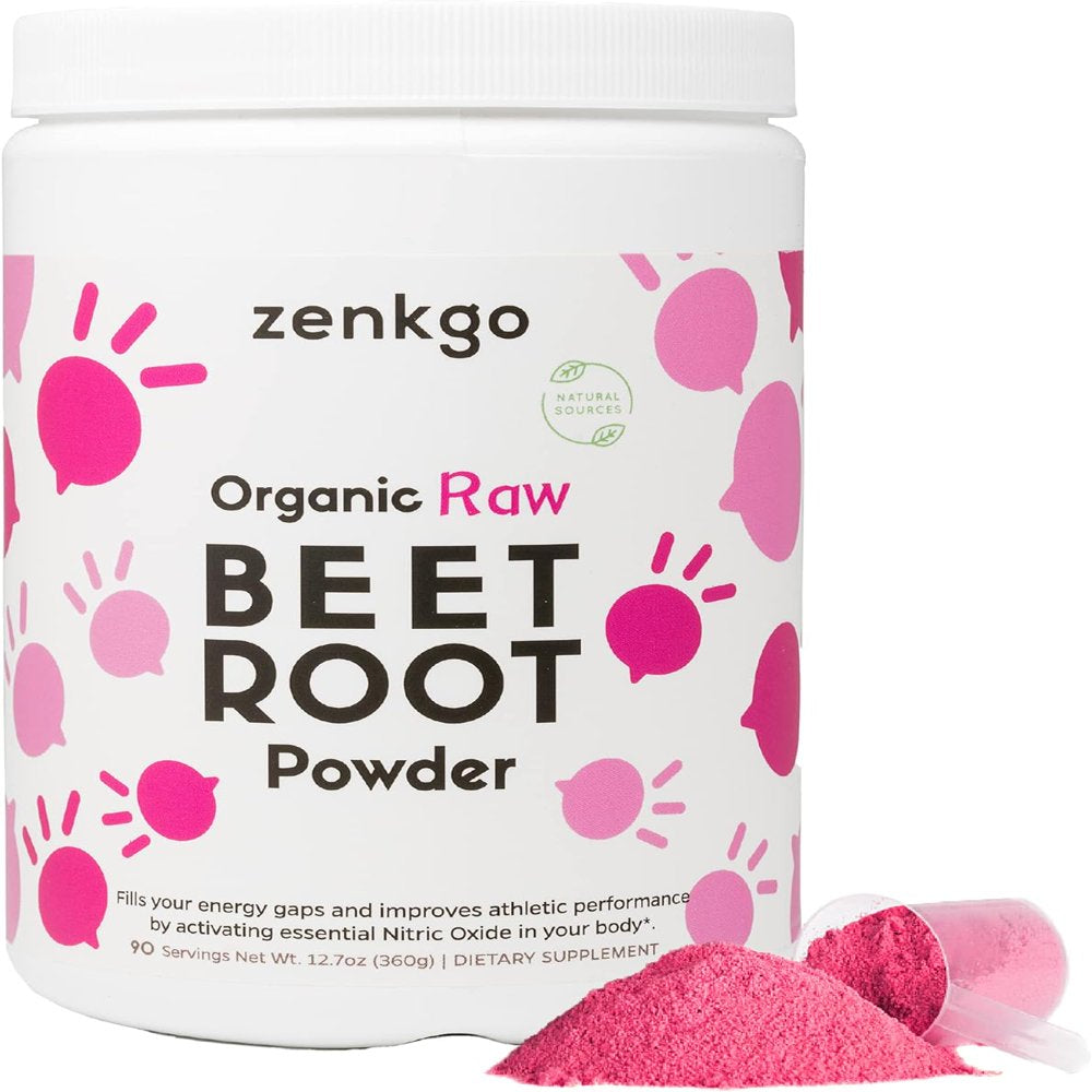 Zenkgo Organic Beet Root Juice Powder, Natural Nitric Oxide Booster, Support Energy, Circulation, Workout Recovery