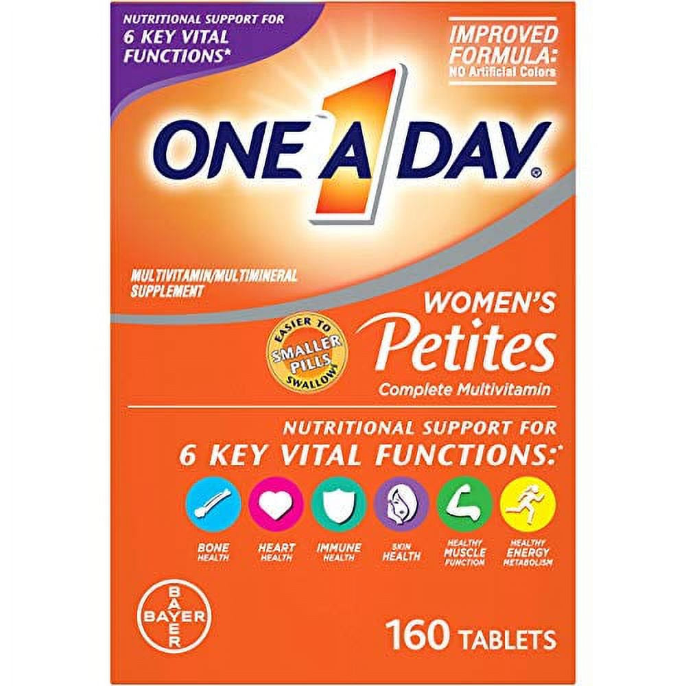 One a Day Womenâ€™S Petites Multivitamin,Supplement with Vitamin A, Vitamin C, Vitamin D, Vitamin E and Zinc for Immune Health Support, B Vitamins, Biotin, Folate (As Folic Acid) & More, 160 Coun