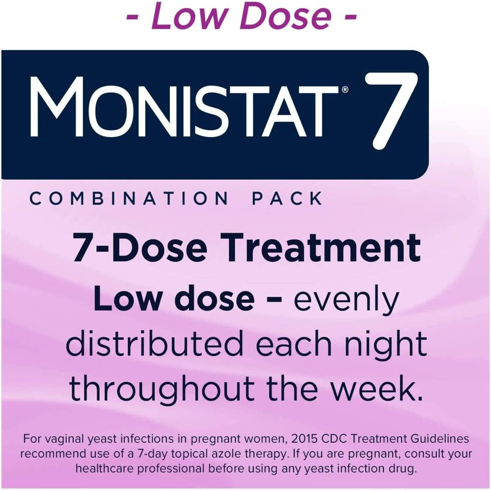 Monistat 7-Day Yeast Infection Treatment for Women, Cream with Disposable Applicators, 2 Pack