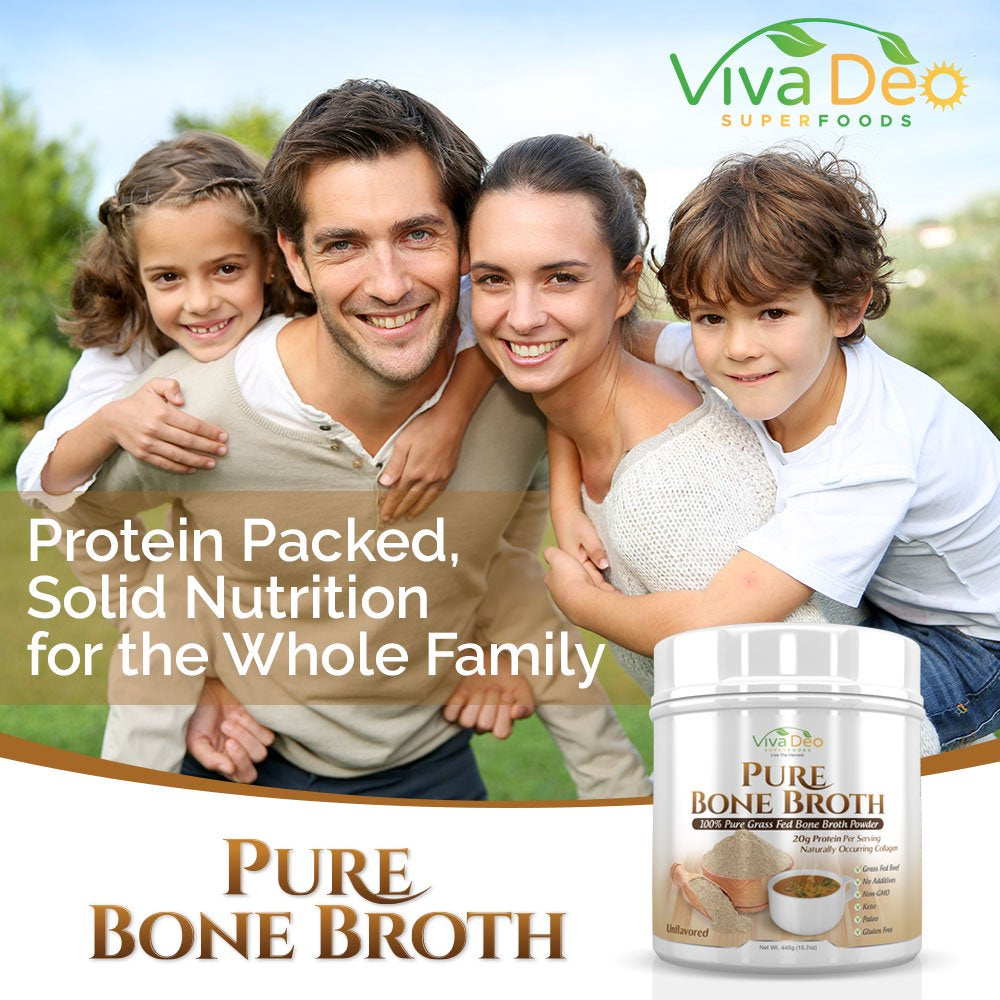 Bone Broth Protein Powder - Grass Fed Beef | Mixes Instantly |Antibiotic & Hormone Free | Keto Diet Paleo Protein Powder W/Naturally Occurring Collagen & 19 Amino Acids ? 20 Grams Protein (Unflavored)