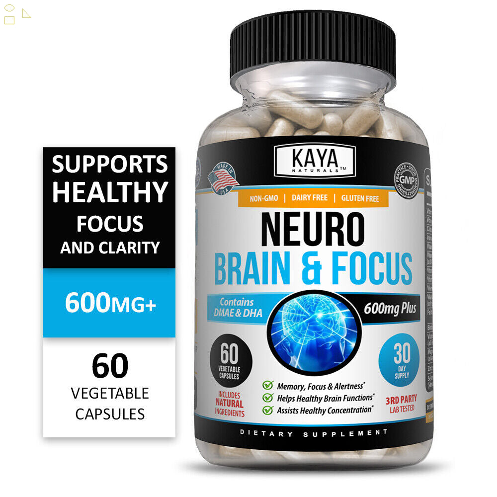 (2 Pack) Brain & Focus, Memory, Function, Clarity Nootropic Supplement | Compare to Focus Factor Active Ingredients