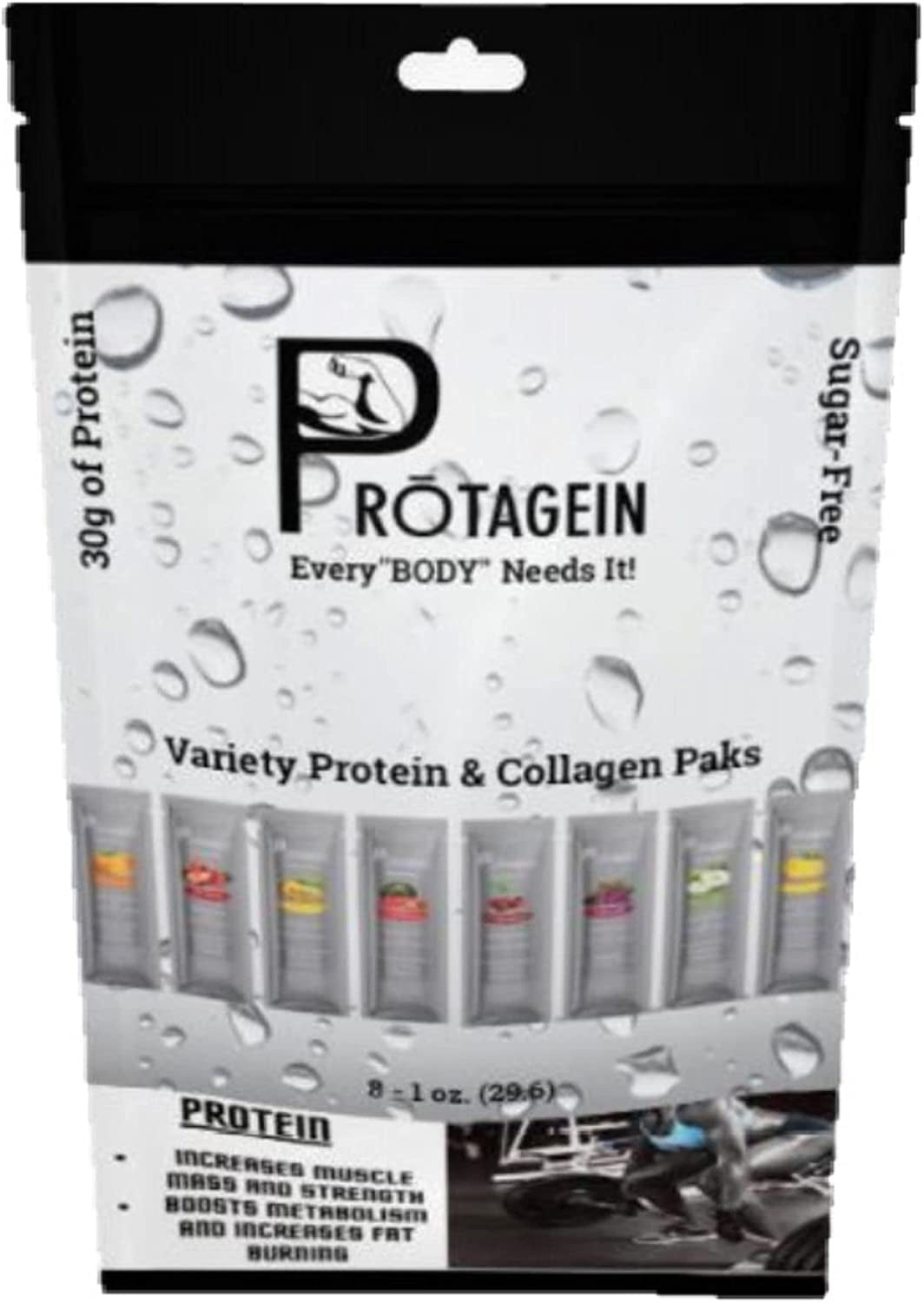 Protagein Protein & Collagen Paks, 8 - 1 Oz Variety Flavored Paks