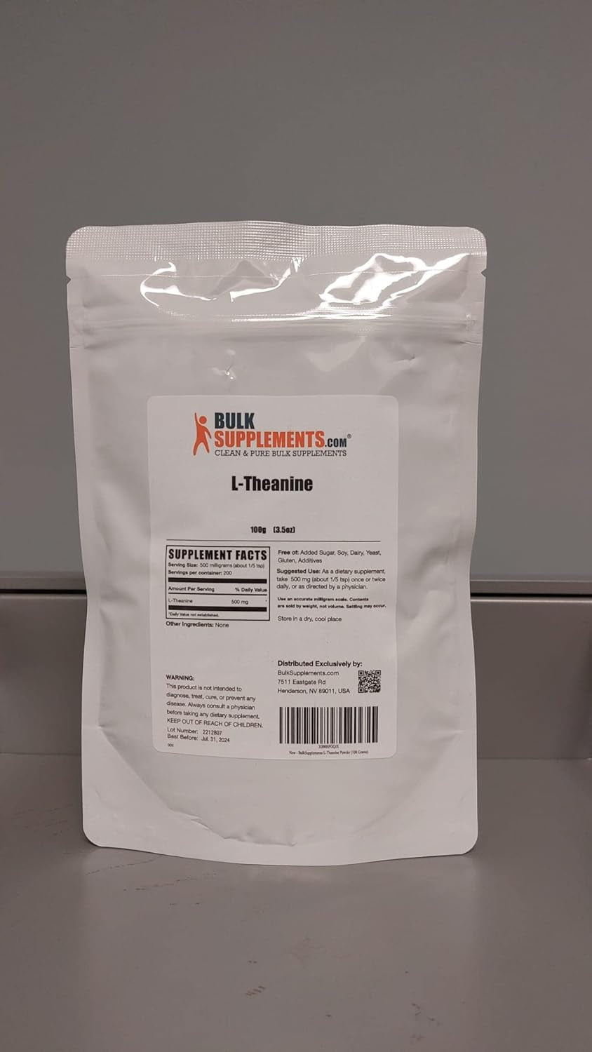 BULKSUPPLEMENTS.COM L-Tyrosine Powder 500G, with Beta Alanine Powder 500G, Taurine Powder 1KG & L-Theanine Powder 100G Bundle