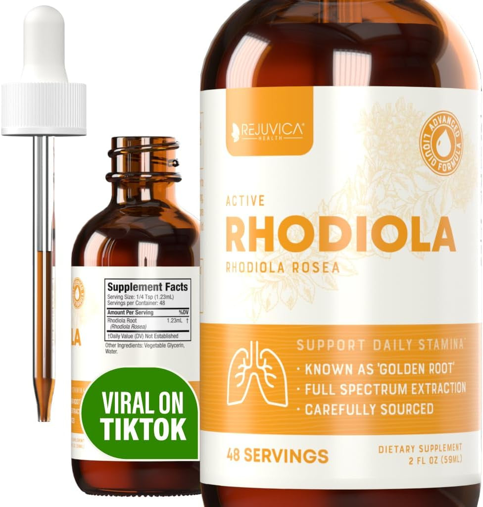 Active Rhodiola - Rhodiola Root Extract with Natural Rosavins - Liquid Delivery for Better Absorption - Supports Energy & Stress