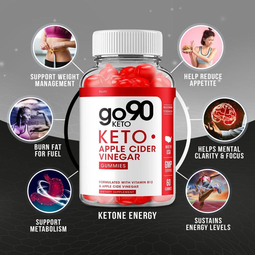 Go90 Keto ACV Gummies - Advanced Formula Go90 Keto plus ACV Gummies Keto with Apple Cider Vinegar Dietary Supplement 60 Gummies