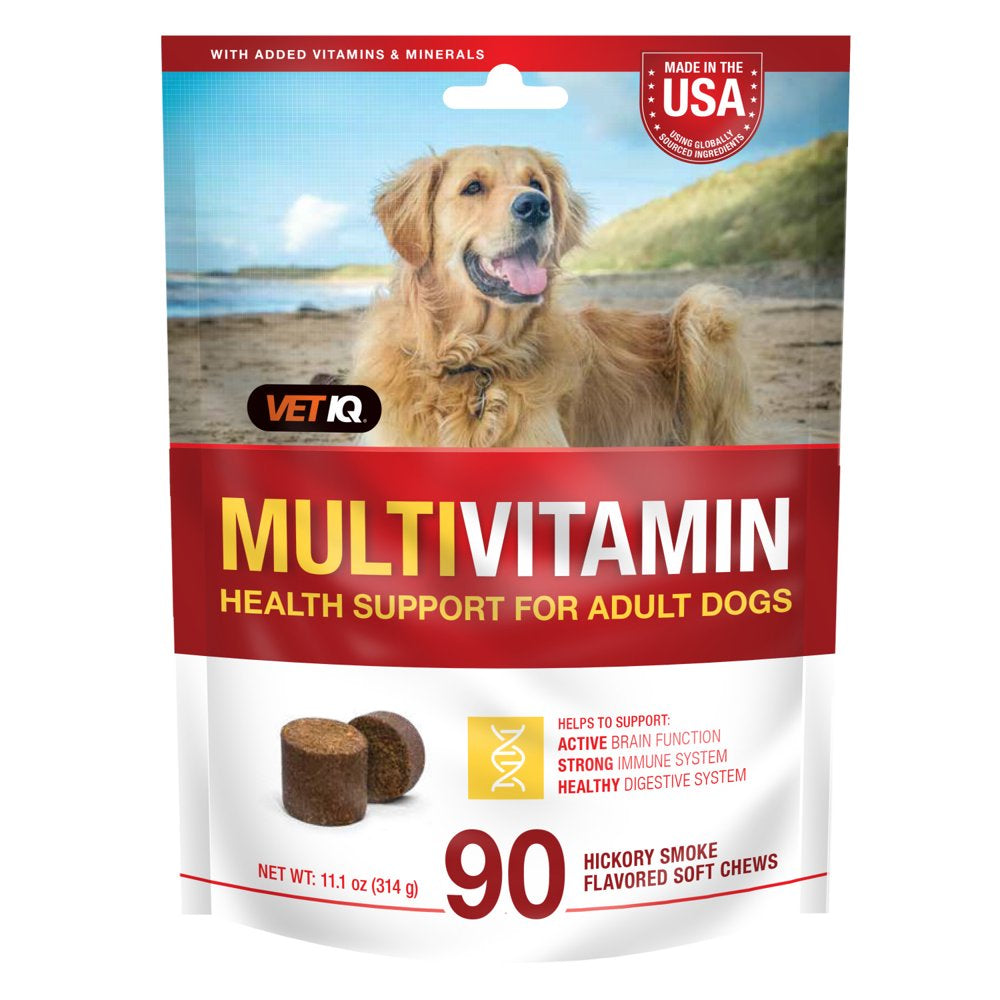 Vetiq Multivitamin Supplement for Adult Dogs, Hickory Smoked Flavored Soft Chews, 90 Count, 11.1 Oz