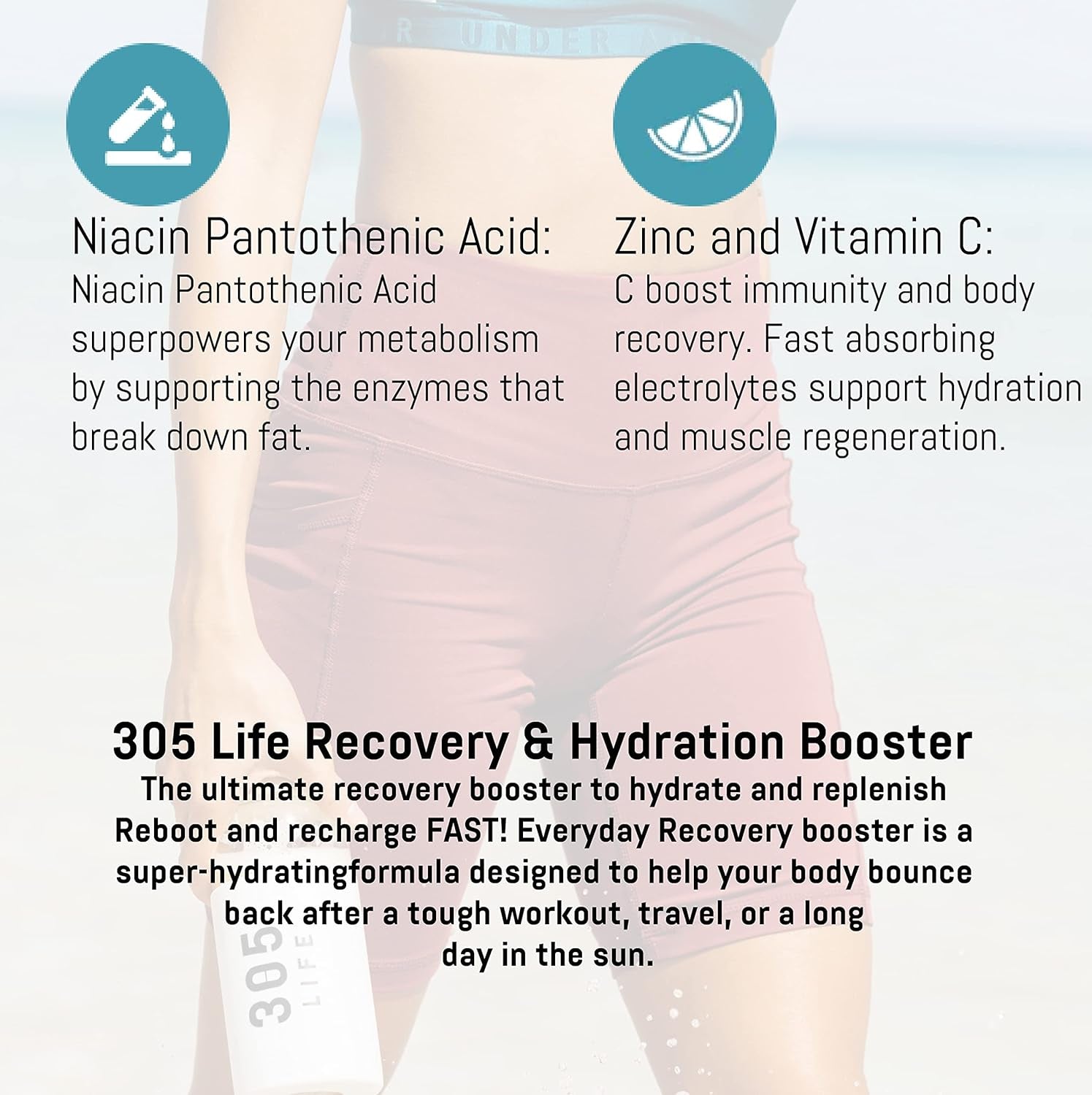 305 Life Recovery & Hydration Booster Drink Powder Supplement: Fast-Acting Hydration and Cardio Recovery with Immune Support in Easy-Open Single Servings - 30 Packets