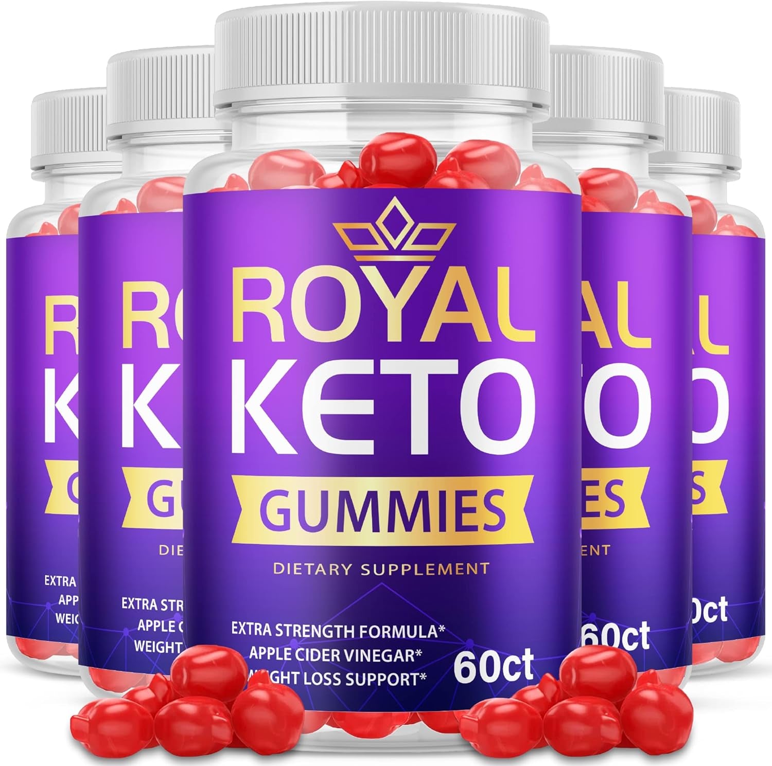 (5 Pack) Royal Keto Gummies Royal Keto Gummy, Royal Keto ACV Gummies, Advanced Strength Formula,1000Mg of Apple Cider Vinegar Gummies Weight Apple Loss Cider, Beet Root Juice, Vitamin B (300 Gummies)