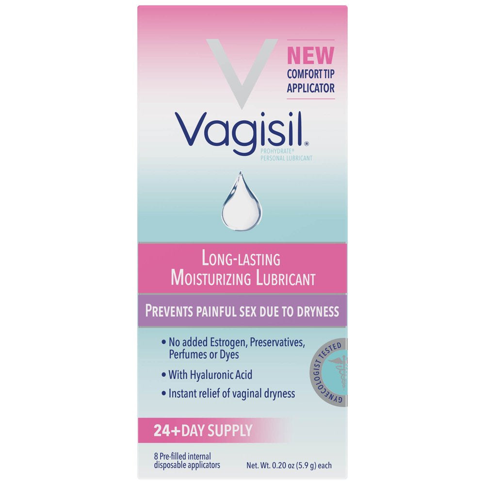 Vagisil Prohydrate Internal Vaginal Gel and Moisturizing Personal Lubricant, 8 Pre-Filled Internal Disposable Applicators, 3 Pack