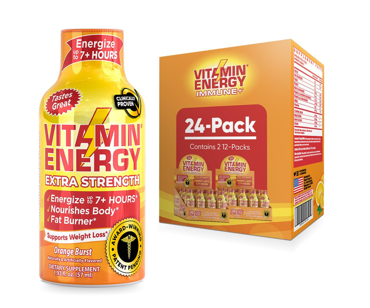 Vitamin Energy Pre-Workout and Extra Strength Energy Drink Shot Bundle