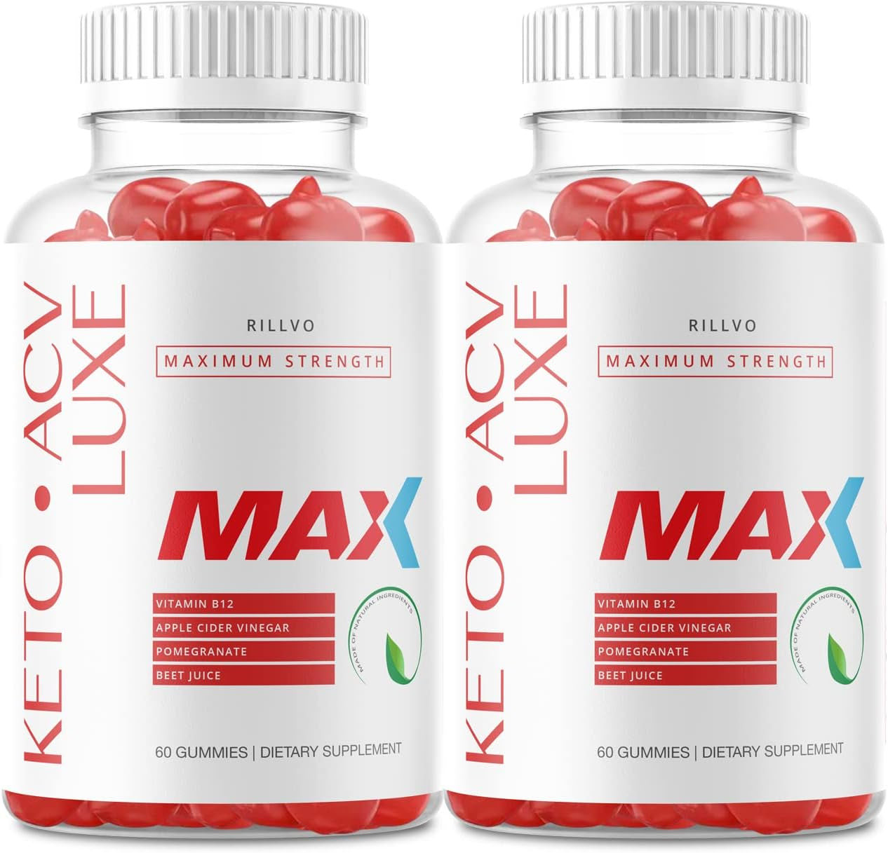 (2 Pack) Keto Luxe Max ACV Gummies Advanced Formula Luxe Keto Gummies (120 Gummies)