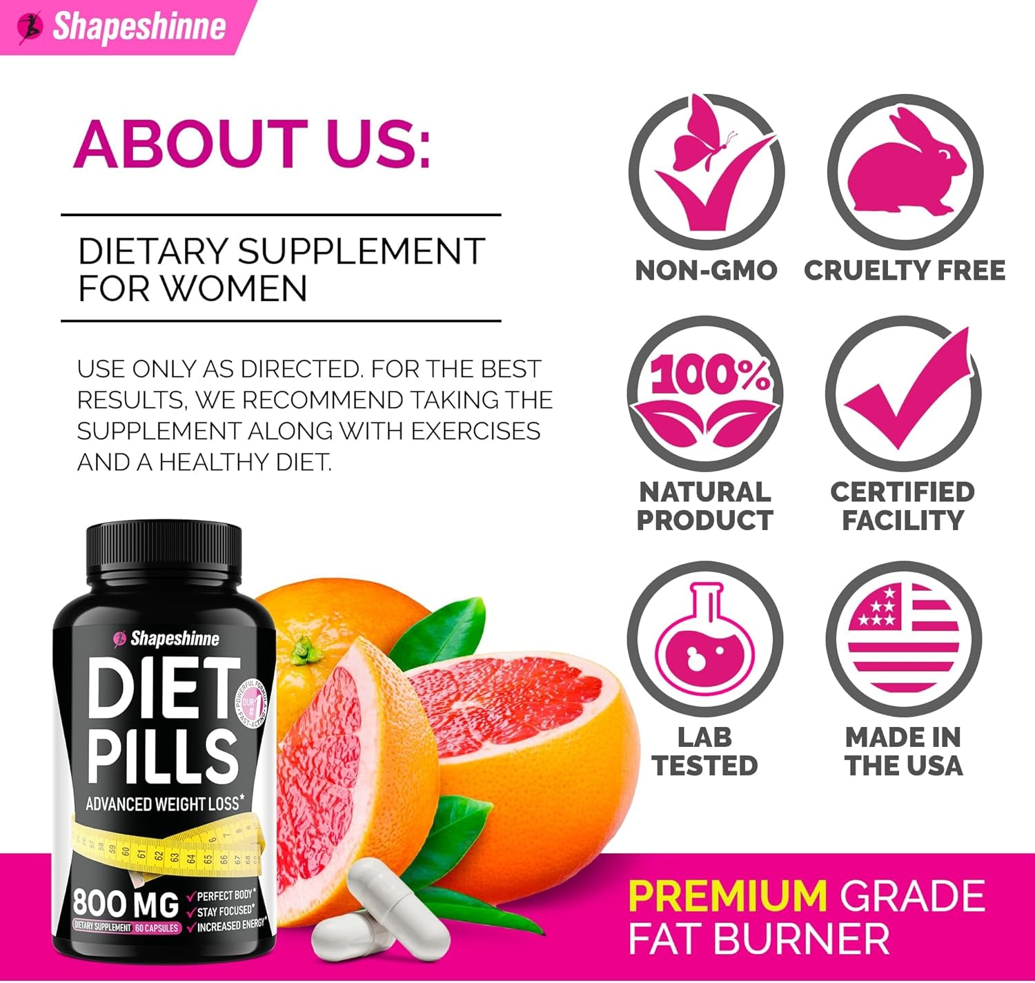 Weight Control Aid - Diet That Work Fast for Women & Men - Made in the USA - Safe Dietary Vitamins with L-Carnitine Pills, 60 Count