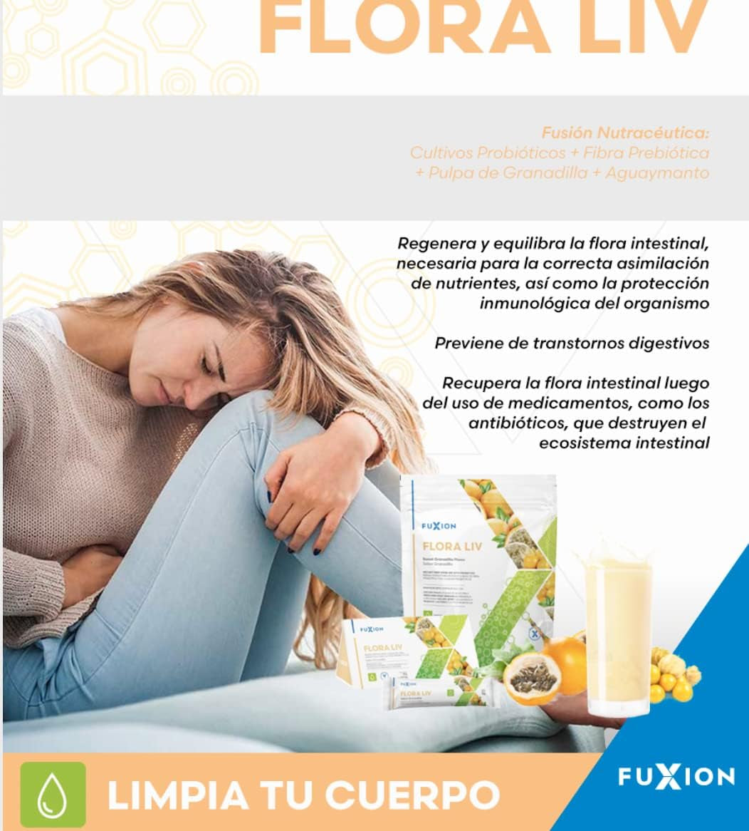 Fuxion PRUNEX1 and Flora LIV. PM/AM Colon Defense and Cleanse. 10 SACHETS of PRUNEX and 10 SACHETS of Flora LIV.