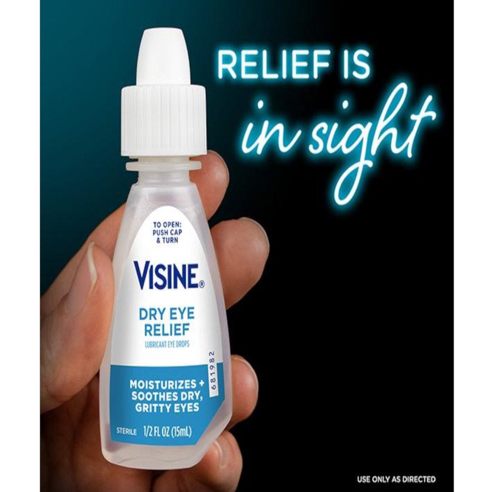 5 Pack Visine Tears Dry Eye Relief Sterile Lubricant Eye Drops 0.5 Oz Each