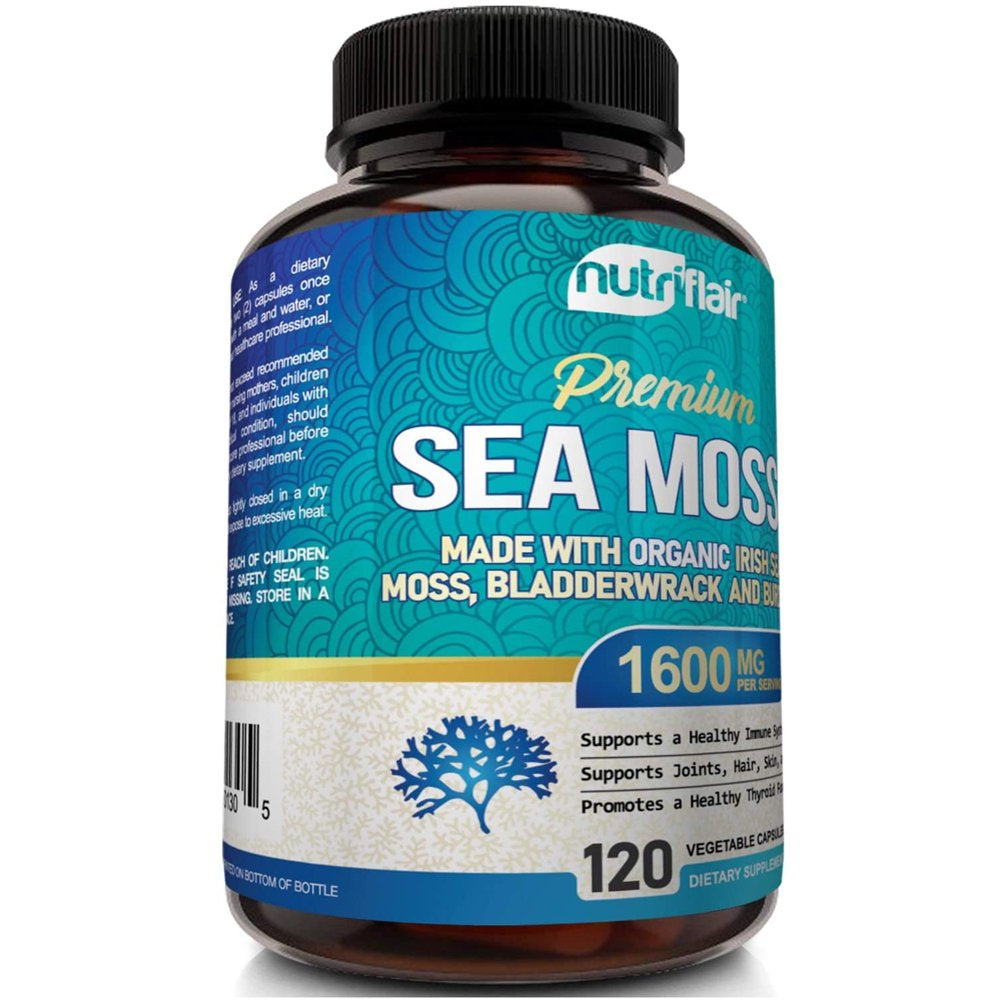 Nutriflair Sea Moss Capsules Gut Health Supplements for Women and Men 120 Pieces