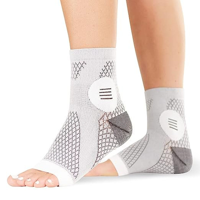 3 Pairs Neuropathy Socks - Peripheral Neuritis Compression Diabetic Toeless Foot Sleeves for for Men and Women(White-Xl)