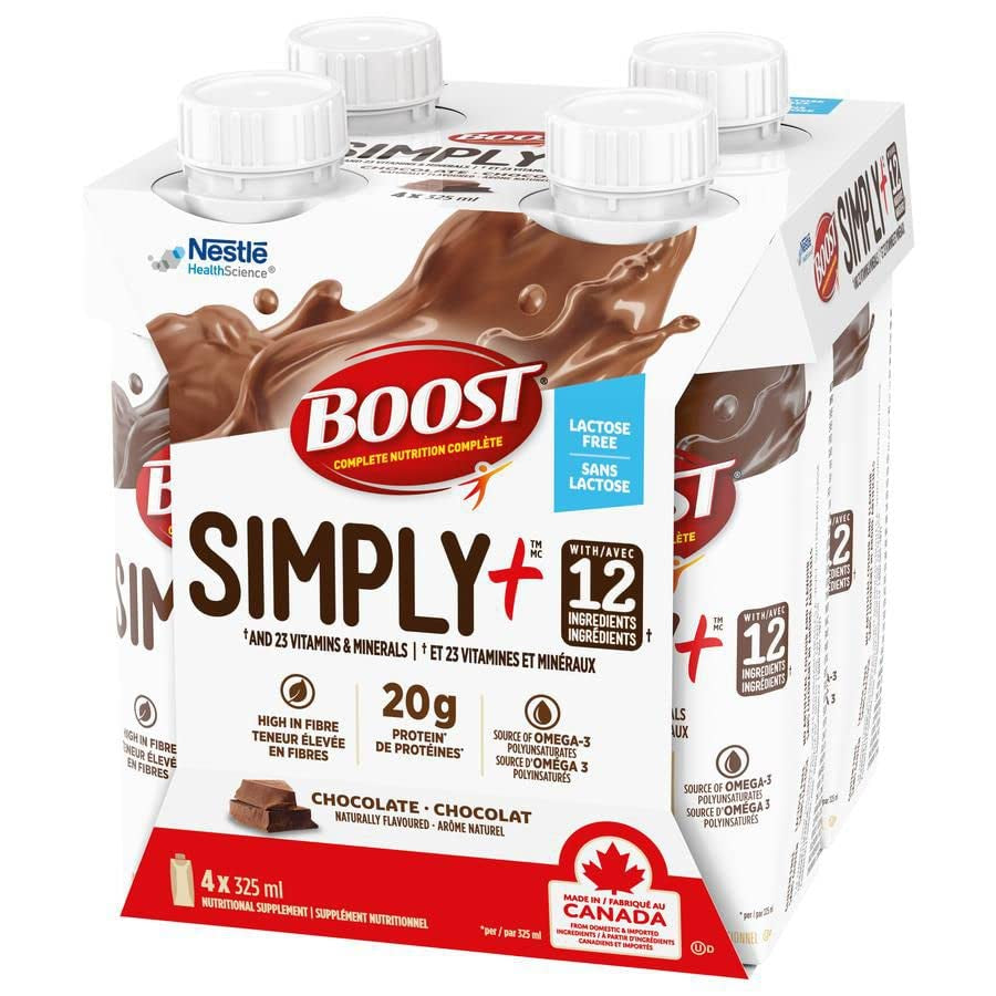 Protein Drink SIMPLY 12 Ingredients Chocolate Flavor, 4 X 325Ml/10.9Fl.Oz (Shipped from Canada)