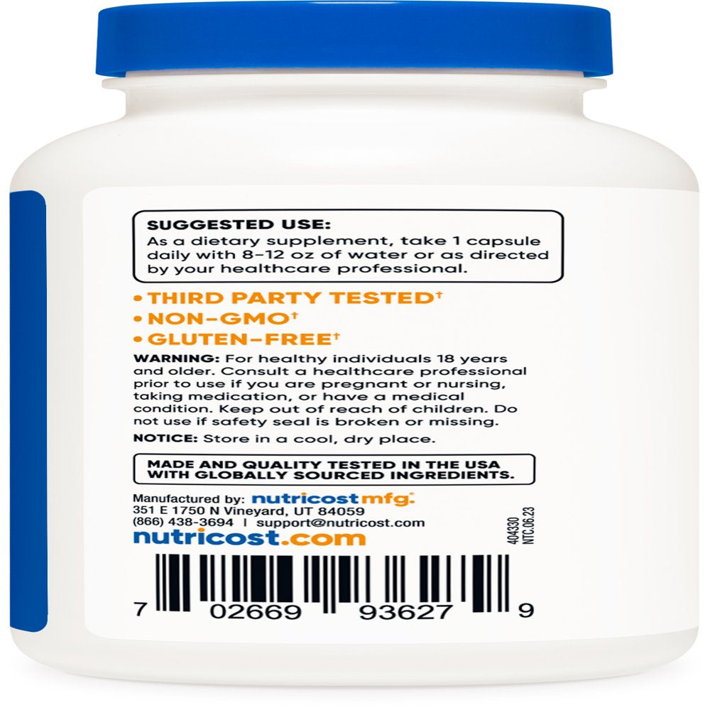 Nutricost Zinc Picolinate 50Mg (240 Vegetarian Capsules) - Gluten Free & Non-Gmo Supplement