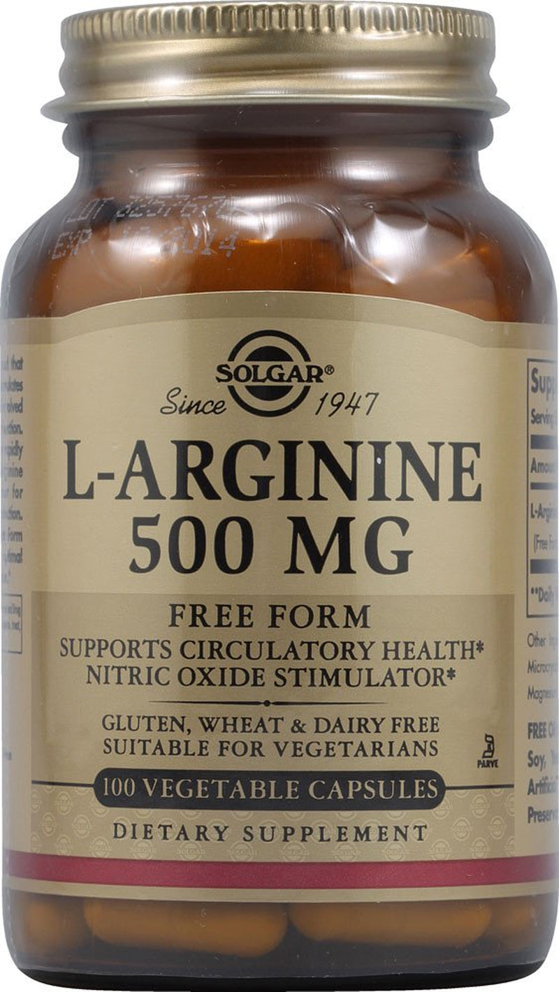 Solgar L-Arginine -- 500 Mg - 100 Vegetable Capsules