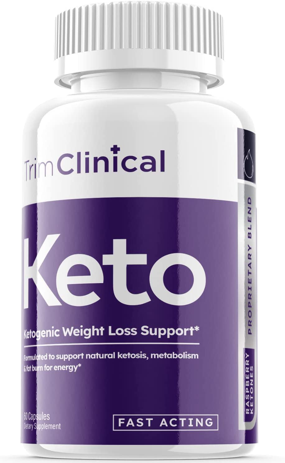 (1 Pack) Trim Clinical Keto - Supplement for Weight Loss - Energy & Focus Boosting Dietary Supplements for Weight Management & Metabolism - Advanced Fat Burn Raspberry Ketones Pills - 60 Capsules