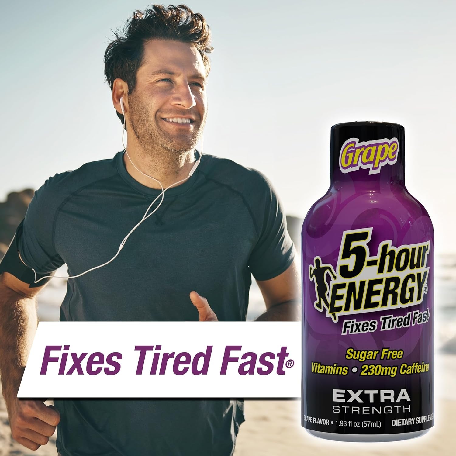 5-Hour ENERGY Extra Strength Energy Shot | Grape Flavor | 1.93 Oz. | 24 Count | Sugar-Free & Zero Calories | B-Vitamins & Amino Acids | 230Mg Caffeinated Energy Shot | Dietary Supplement