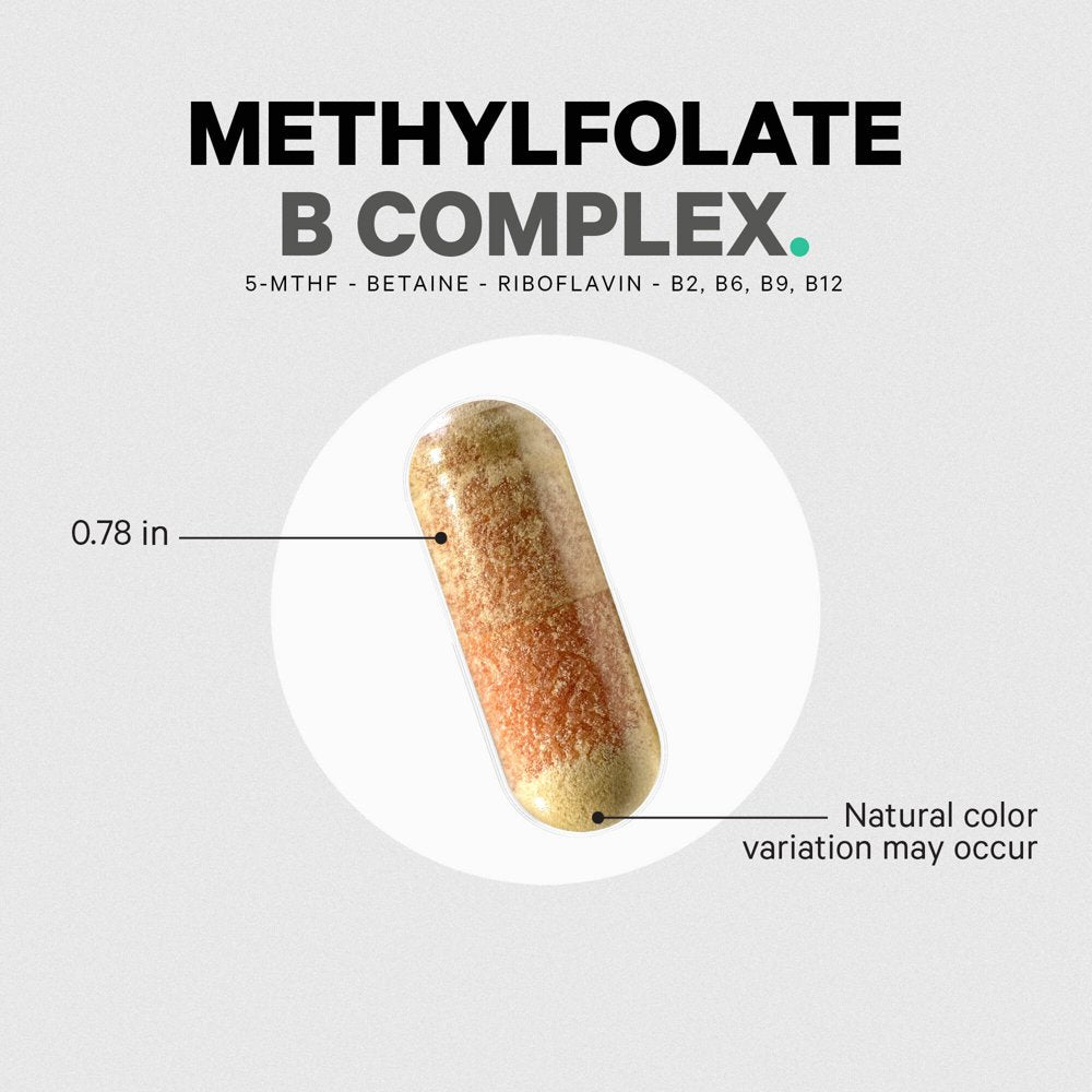 Codeage Methylfolate B Complex, Riboflavin, 2-Month Supply, Vitamins B6 & B12, 5 MTHF, Methylation, 120 Ct