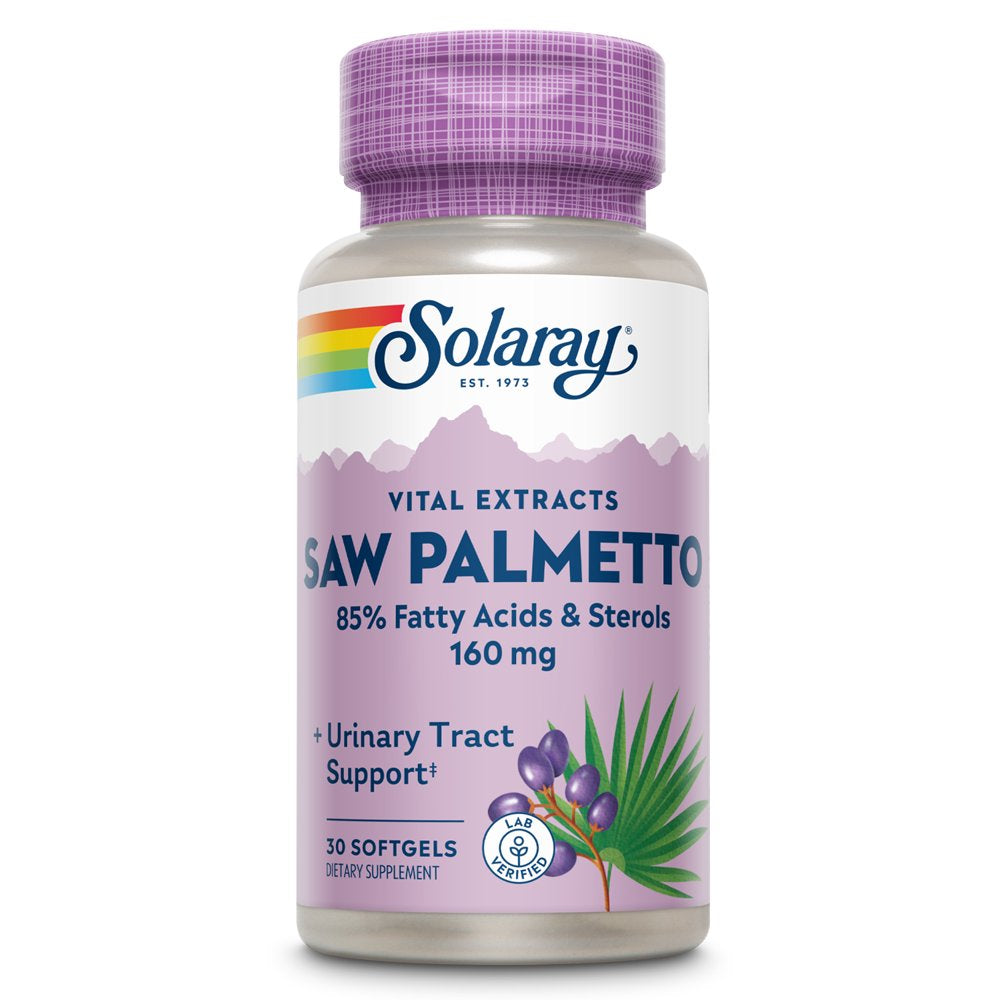 Solaray Guaranteed Potency Saw Palmetto Berry Extract, Softgel (Btl-Plastic) 160Mg 30Ct