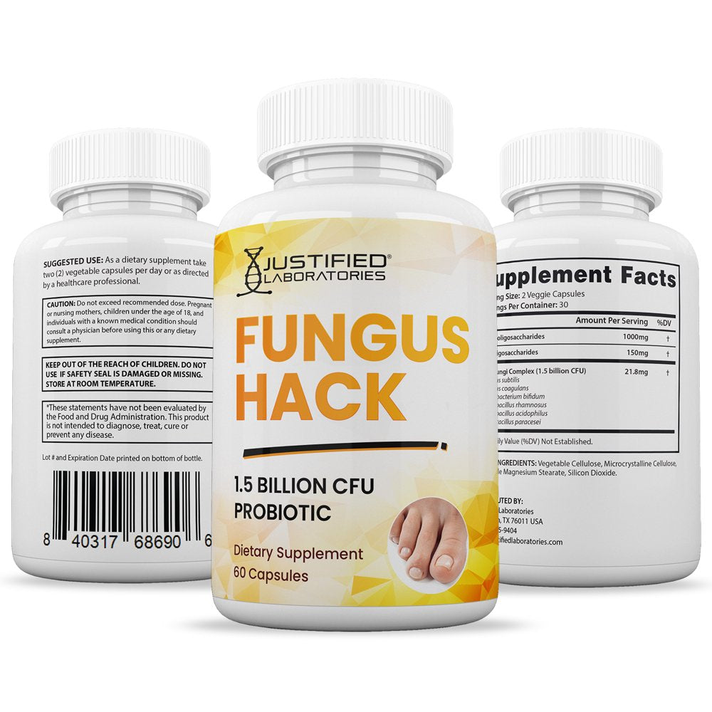 (5 Pack) Fungus Hack 1.5 Billion CFU Probiotic Nail Support 300 Capsules