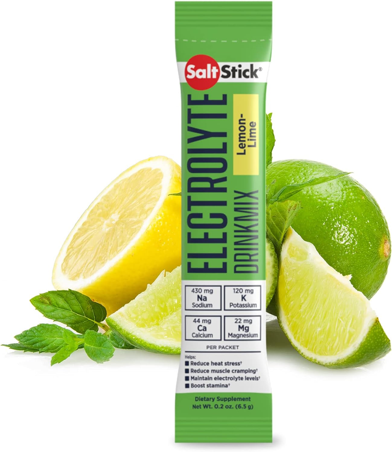 Saltstick Drinkmix Electorlyte Powder No Sugar - Lemon Lime - Sugar Free Electrolyte Drink Mix for Hydration, Sports Recovery - Keto Friendly, Non GMO, No Artificial Sweeteners, Vegan - 12 Packets