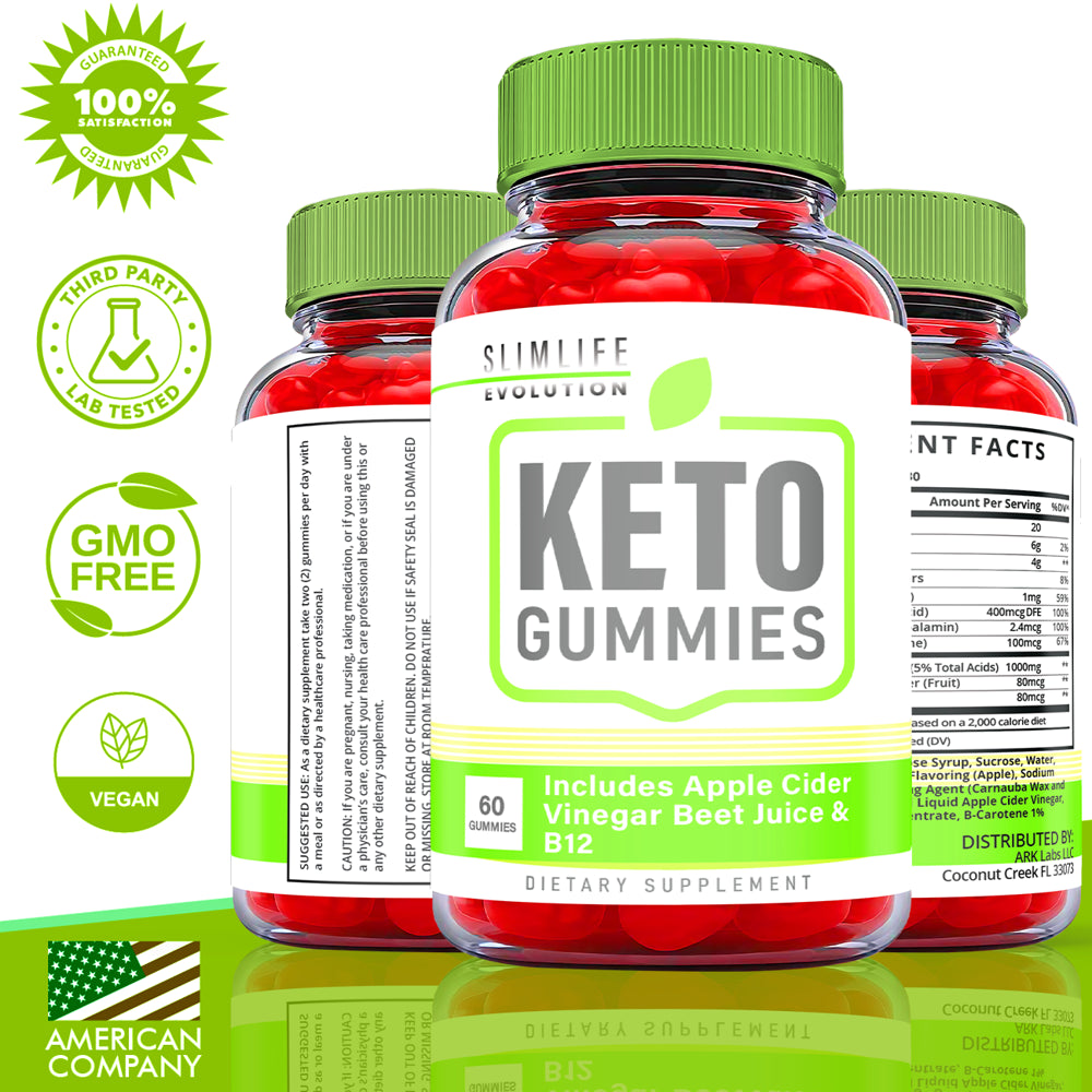 (2 Pack) Slimlife Evolution Keto ACV Gummies - Apple Cider Vinegar Supplement for Weight Loss - Energy & Focus Boosting Dietary Supplements for Weight Management & Metabolism - Fat Burn - 120 Gummies