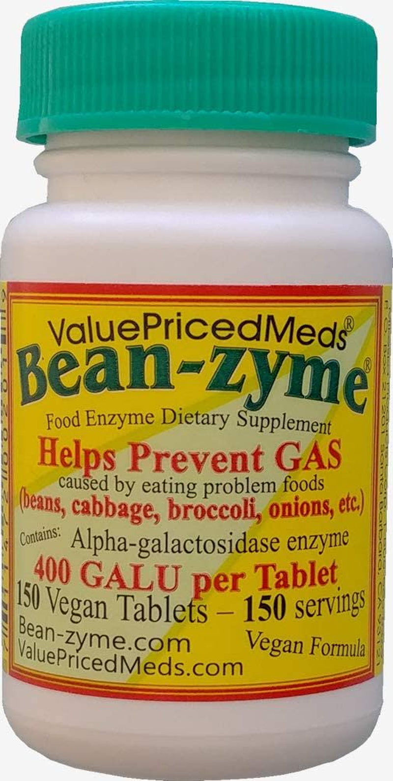 Beano- Bean-Zyme 150Ct Gas Relief & Prevention Is Generic Beano Ultra 800 for Less $ than Beano