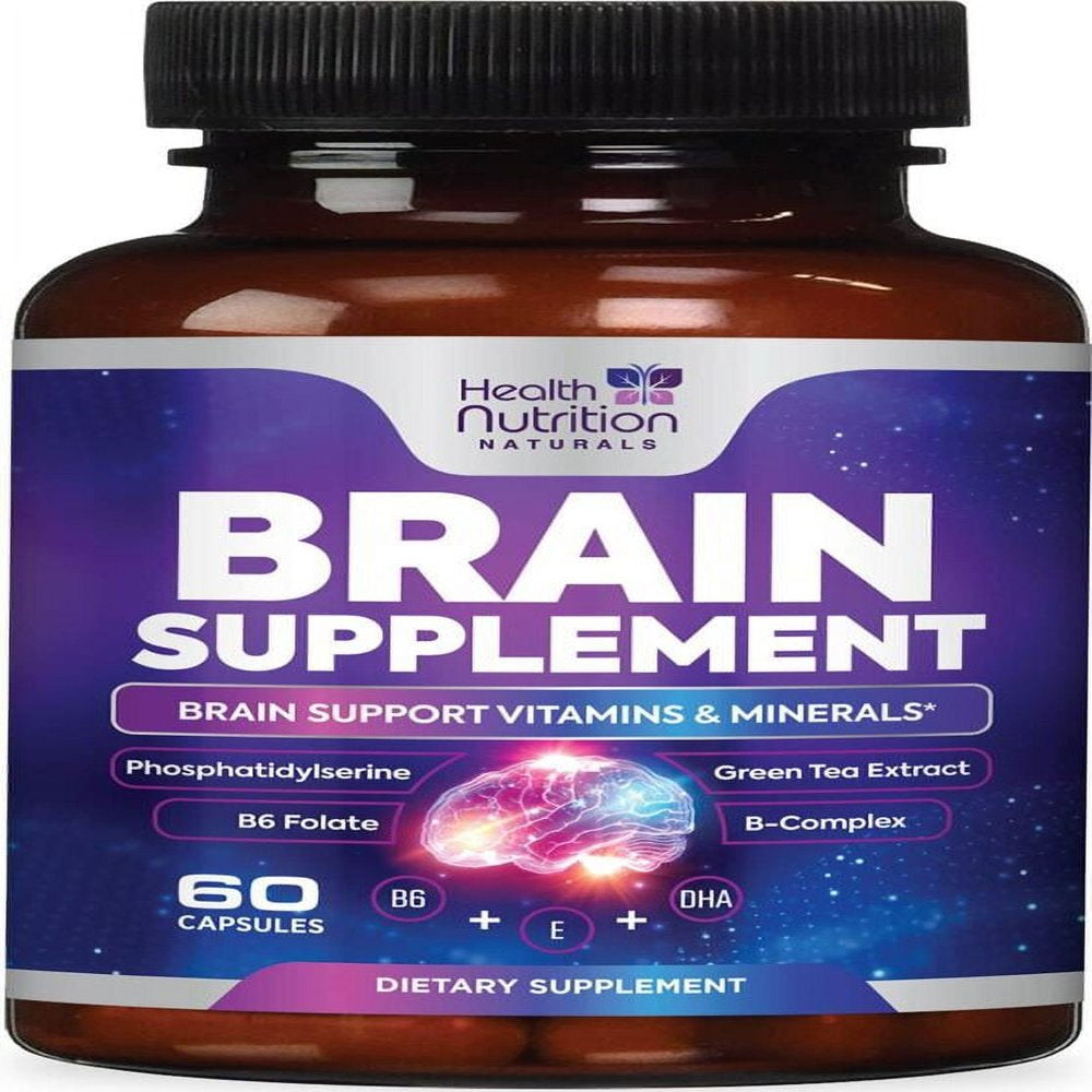 Brain Supplement for Memory & Focus - Nootropics for Concentration & Energy - 60 Capsules