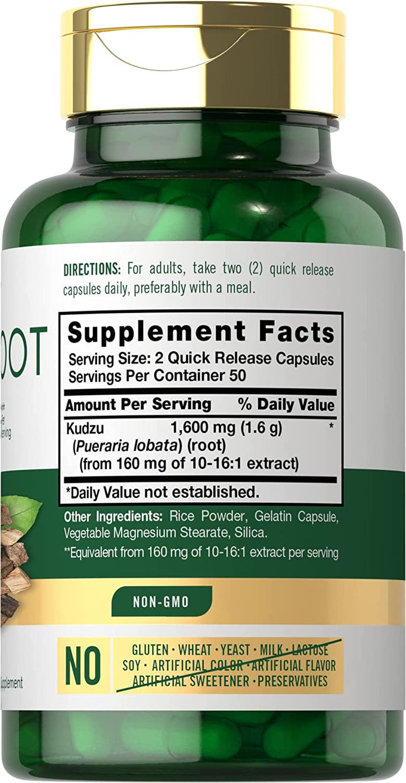 Kudzu Root Extract | 1600Mg | 100 Capsules | Herbal Supplement | by Carlyle