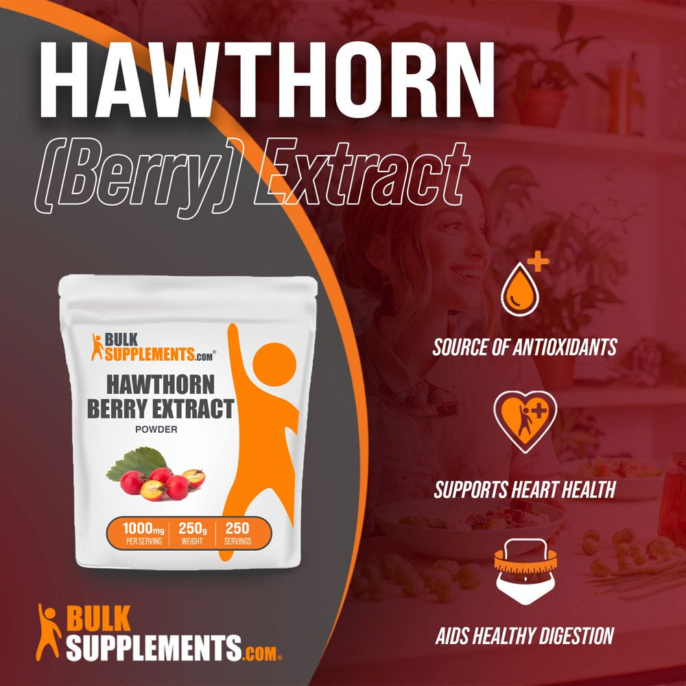 Bulksupplements.Com Hawthorn Berry Extract Powder, 1000Mg - Heart Health Supplement (250G - 250 Servings)