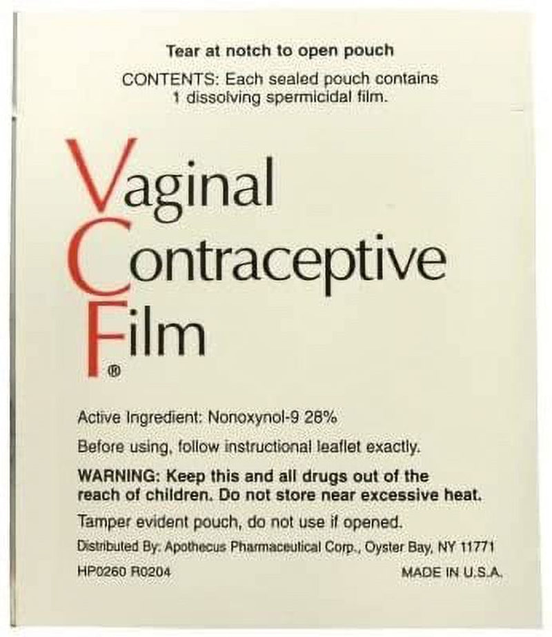 VCF Vaginal Contraceptive Films 9 Each (Pack of 3)