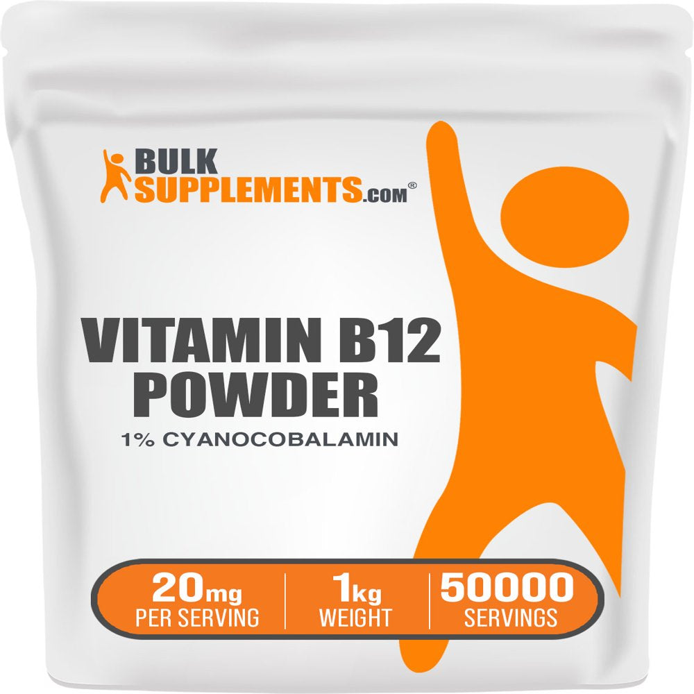 Bulksupplements.Com Vitamin B12 1% (Cyanocobalamin) Powder - B12 Vitamins - Cyanocobalamin B12 - Energy Vitamins - B12 Powder (1 Kilogram)