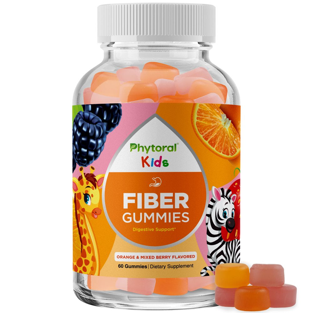 Natural Prebiotic Fiber Gummies for Kids from Phytoral - Chicory Root Fiber Gummy Vitamins for Constipation Relief Immune Support and Digestive Support