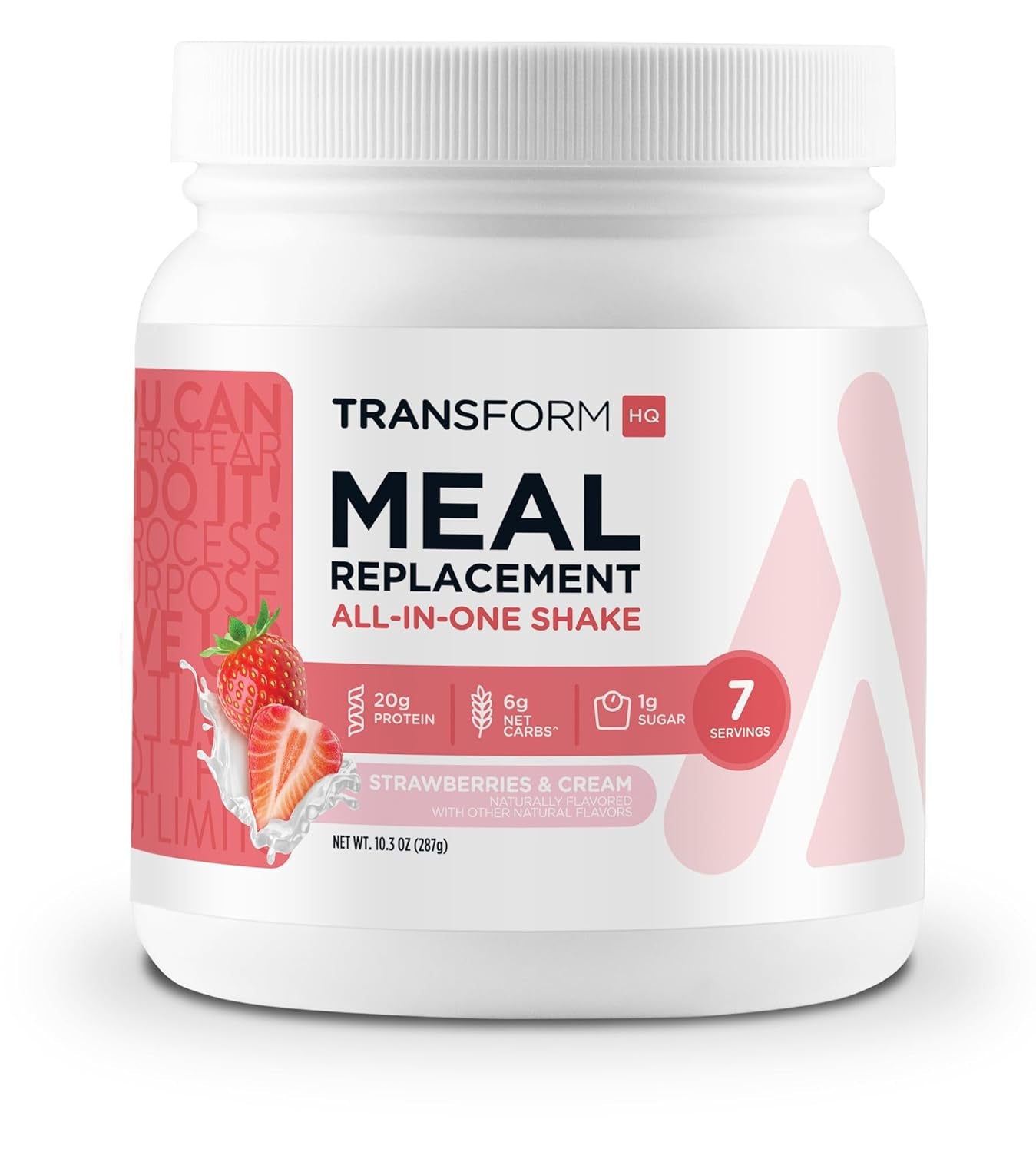 Transformhq Meal Replacement Shake Powder 7 Servings (Strawberry & Cream) - Gluten Free, Non-Gmo