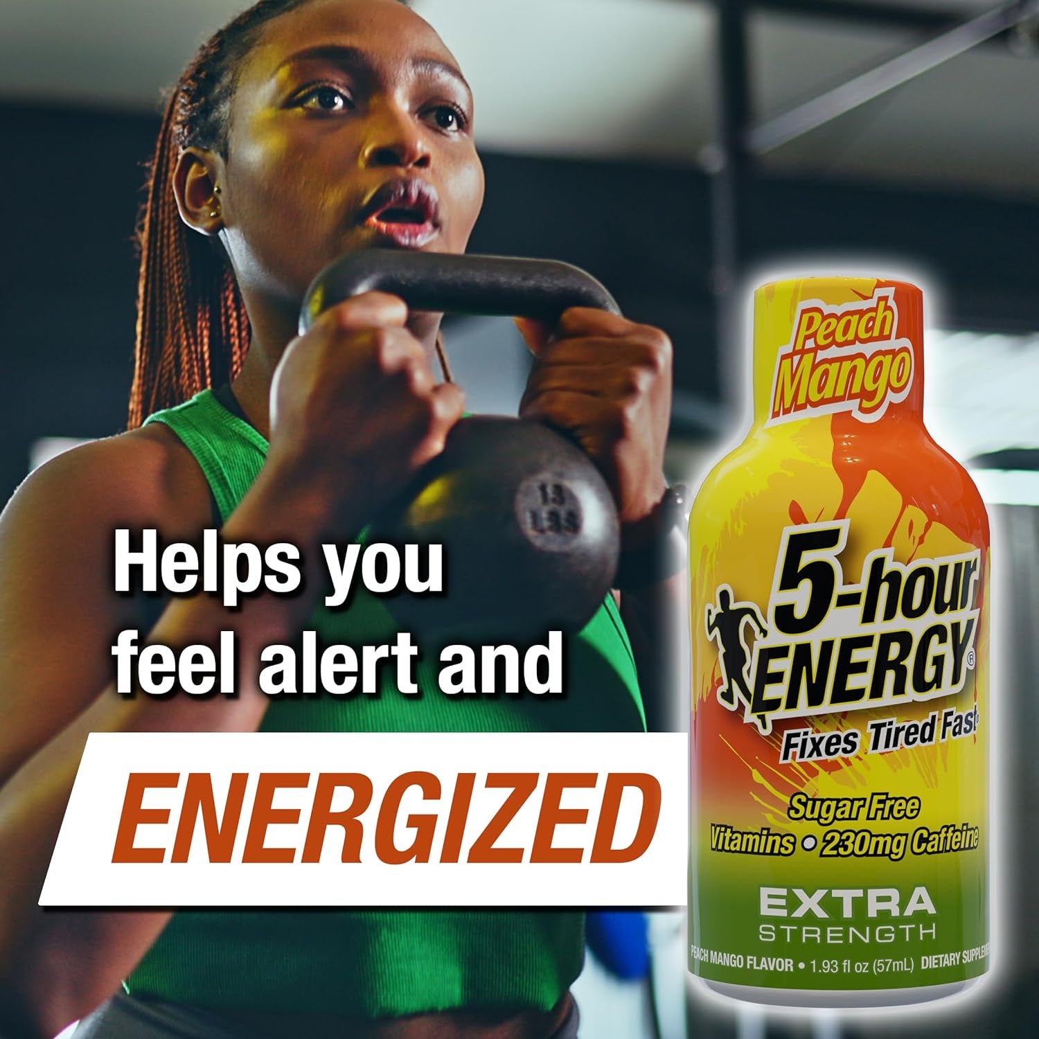 5-Hour ENERGY Extra Strength Energy Shot | Peach Mango Flavor | 1.93 Oz. | 24 Count | Sugar-Free & Zero Calories | B-Vitamins & Amino Acids | 230Mg Caffeinated Energy Shot | Dietary Supplement