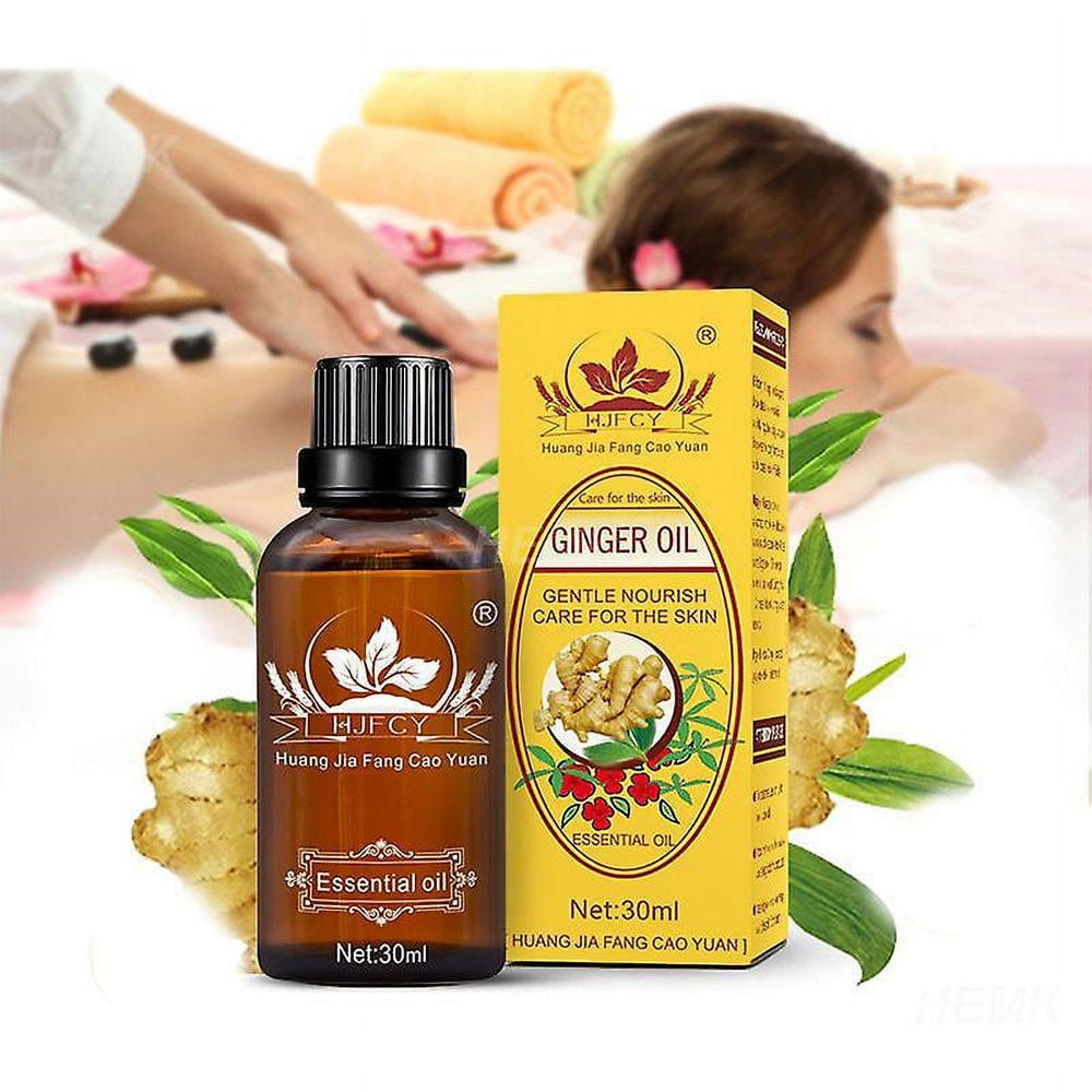 3Pcs Belly Drainage Ginger Oil Natural Therapy Drainage Body Massage Lymphatic Essential