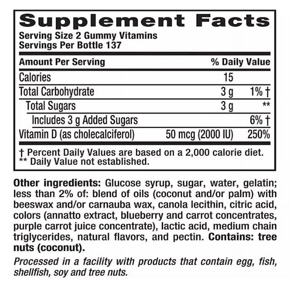 Vitafusion Vitamin D3, 2000 IU Gummies (275 Ct.)
