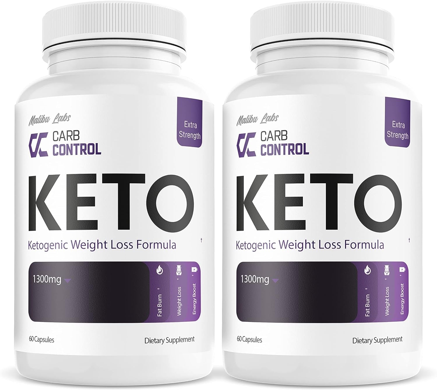 (2 Pack) Carb Control Keto, Advanced Strong Formula 1300Mg, Made in the USA, (2 Bottle Pack), 60 Day Supply