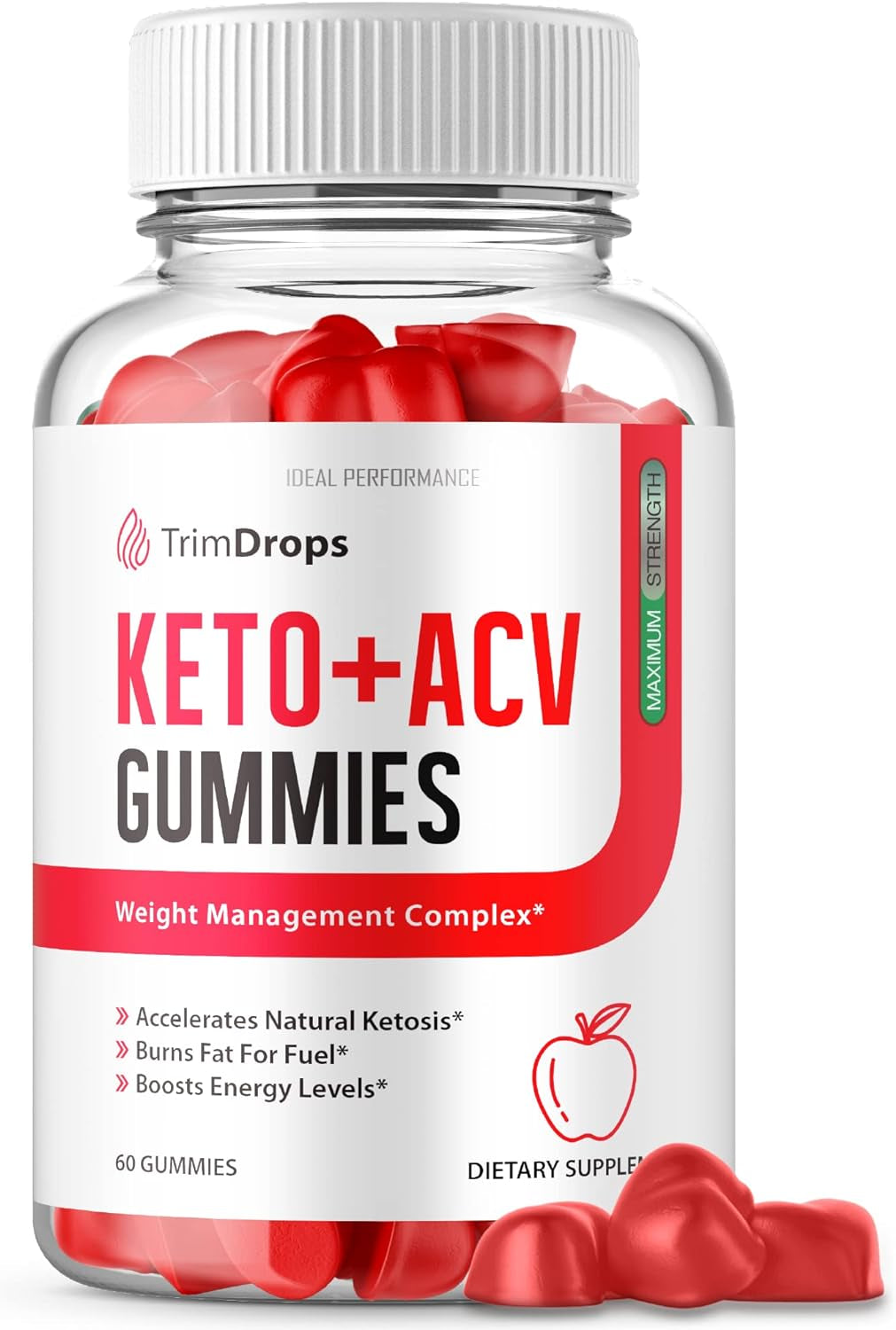 Trim Drops Keto ACV Gummies - Official Formula, Vegan - Keto plus ACV Gummies Trim Drops, Trimdrops Keto ACV Gummies with Apple Cider Vinegar, Vitamin B12, Pomegranate Juice, Beet Root (60 Gummies)